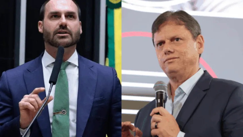 Eduardo Bolsonaro elogia visita de Tarcísio a pai na prisão