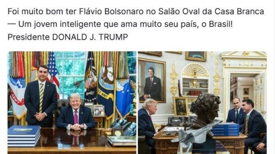 Trump elogia Flávio Bolsonaro: foi muito bom tê-lo na Casa Branca